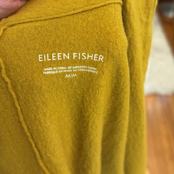 Eileen Fisher mustard yellow open front jacket.  Size M - Picture 8 of 9